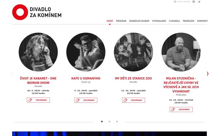 Screenshot di divadlozakominem.cz