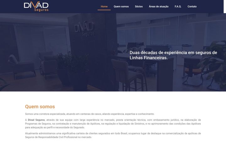 Captura de pantalla de divadseguros.com.br