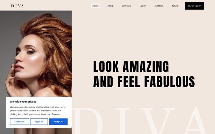 Screenshot di divahairdesign.co.uk