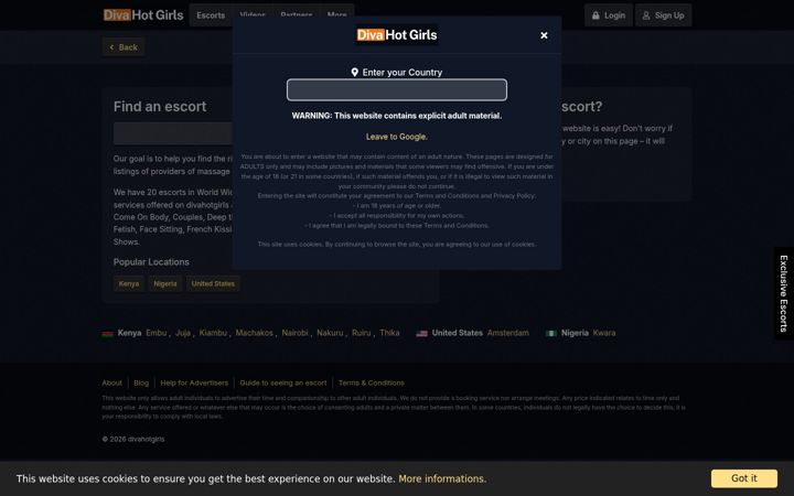 Screenshot of divahotgirls.com