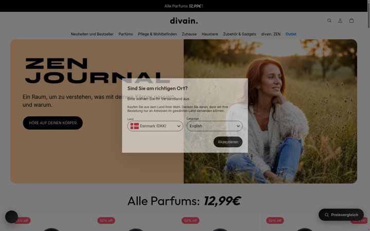 Screenshot of divainparfums.de