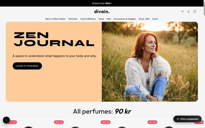 Captura de pantalla de divainparfums.dk