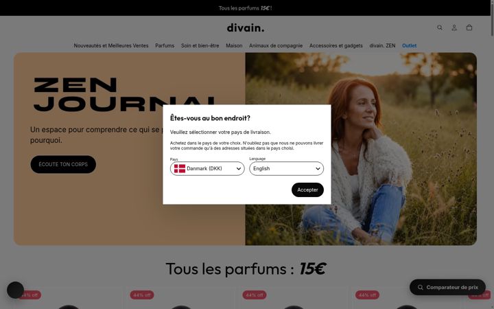 Captura de pantalla de divainparfums.fr