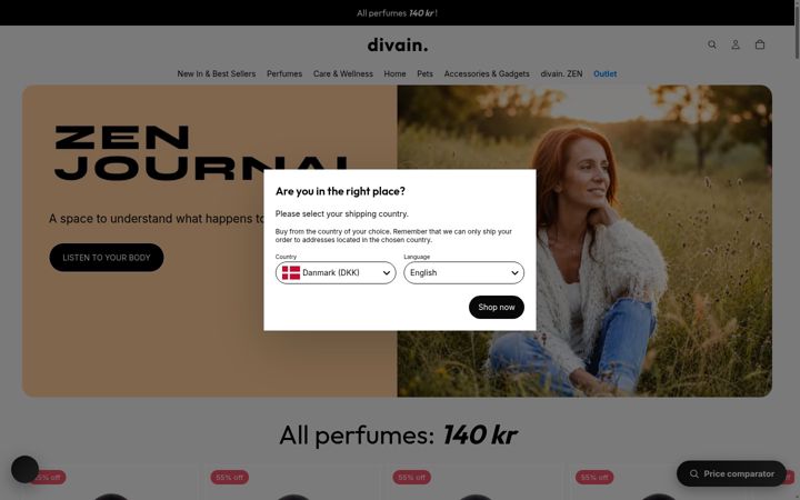 Captura de ecrã de divainparfums.se
