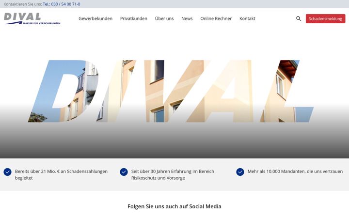 Screenshot of dival.de