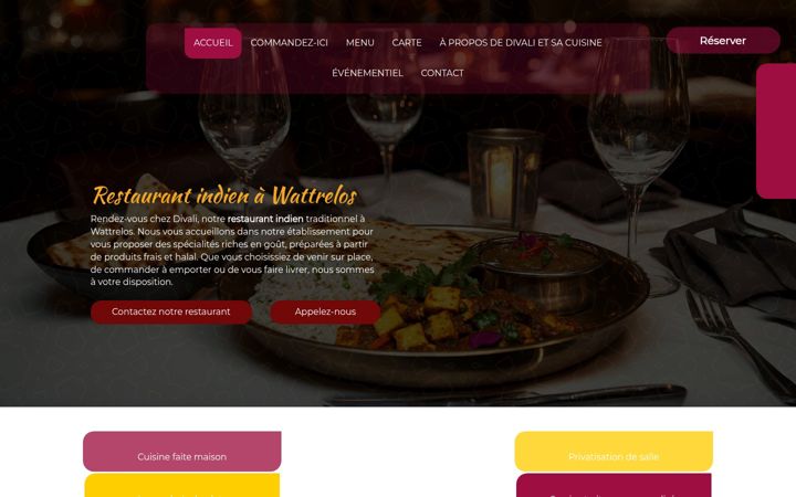Captura de pantalla de divali-restaurant-indien.fr