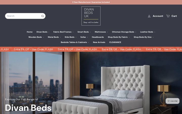 Screenshot di divan-beds.co.uk