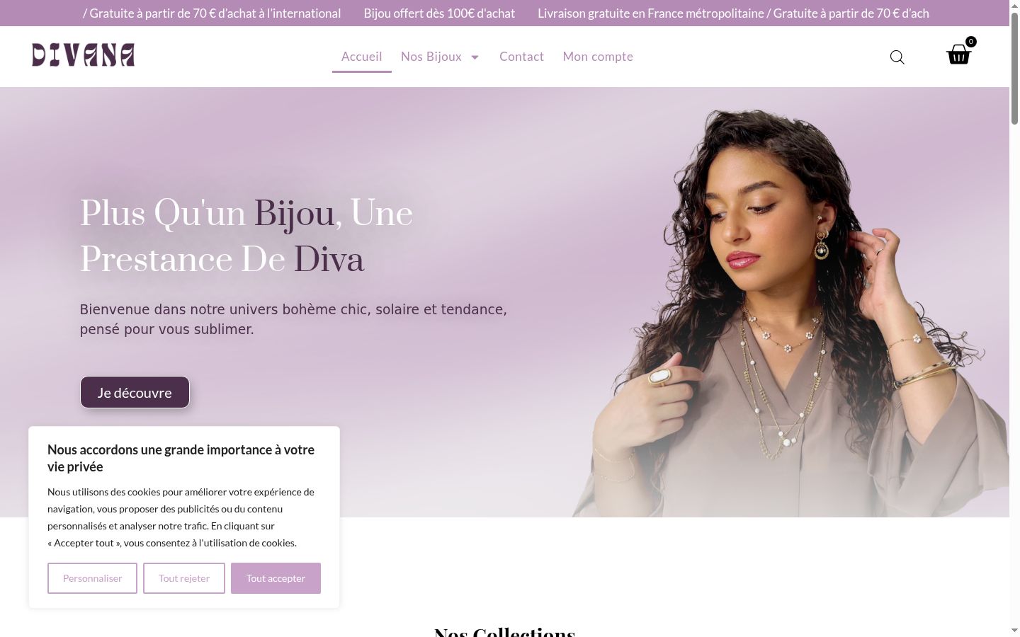 Captura de ecrã do banner de consentimento apresentado antes de qualquer interação