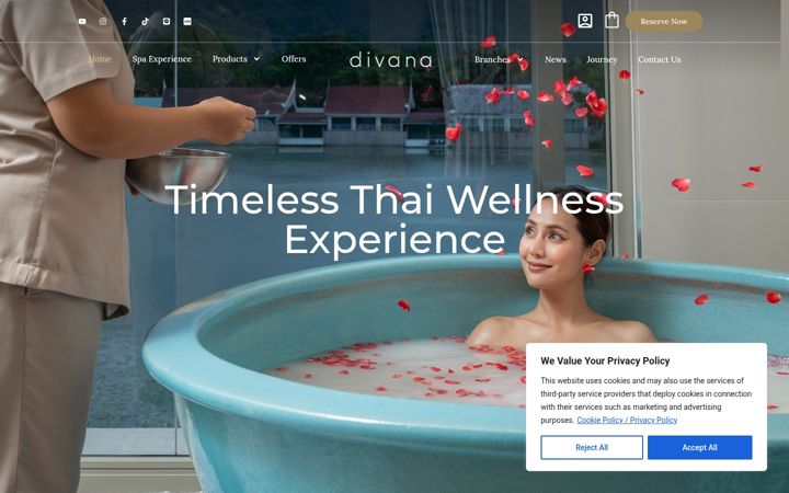 Screenshot of divanawellness.com