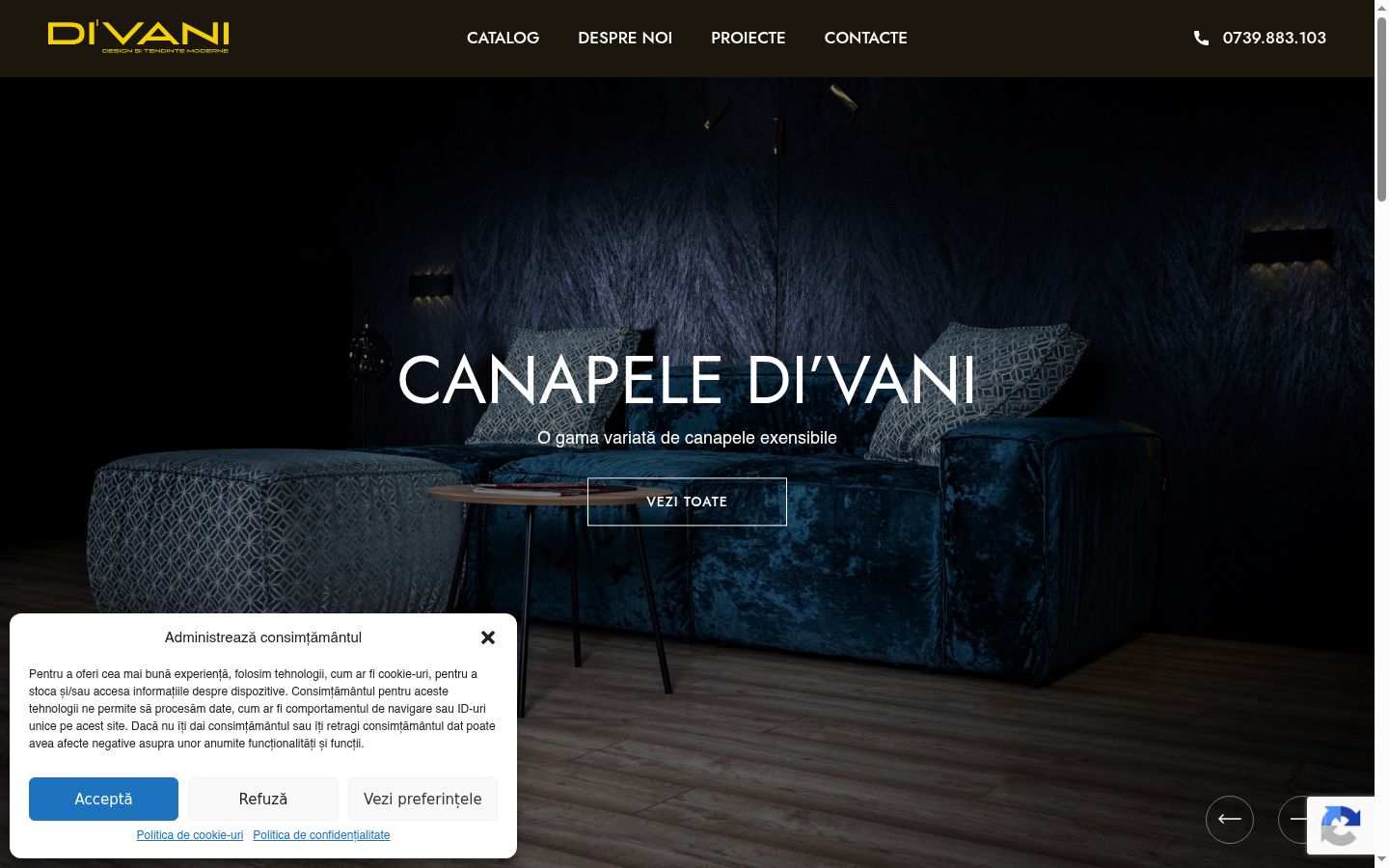 Screenshot of the consent banner shown before any interaction