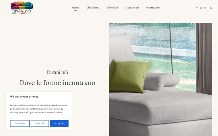 Screenshot of divanipiualtamura.it