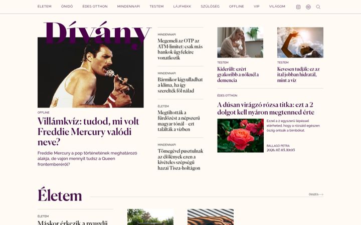 Screenshot of divany.hu