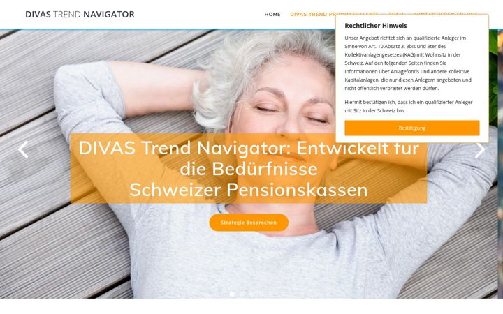 Screenshot of divas-trend-navigator.com