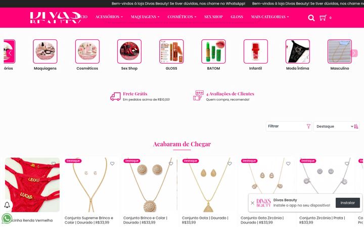 Captura de pantalla de divasbeauty.com.br