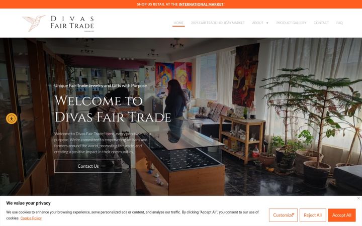 Screenshot of divasfairtrade.com