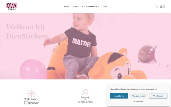 Snimka zaslona za divastickers.nl