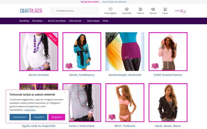 Screenshot of divatplaza.hu