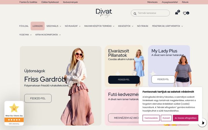 Screenshot of divatvarazs.hu