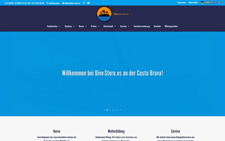 Zrzut ekranu dive-store.es
