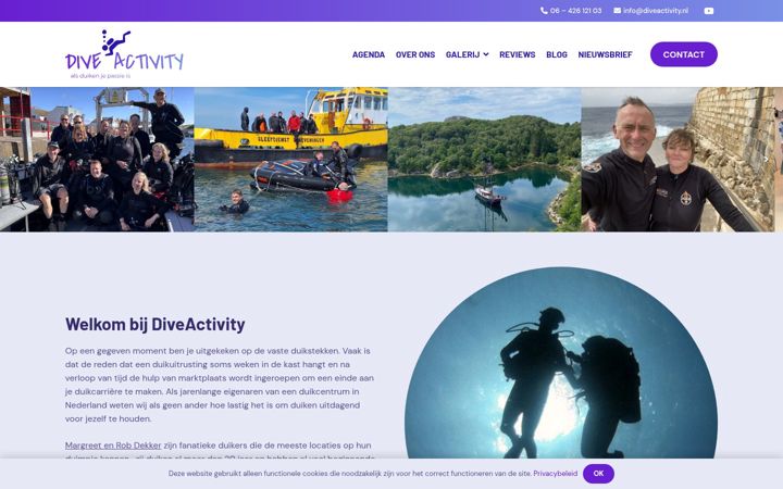 Snimka zaslona za diveactivity.nl