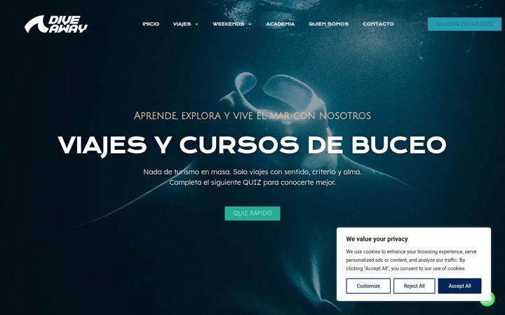 Zrzut ekranu diveaway.es