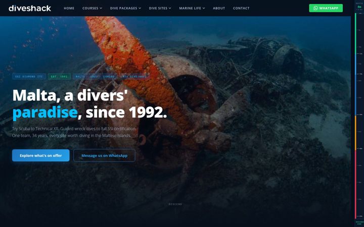 Screenshot of divemalta.com