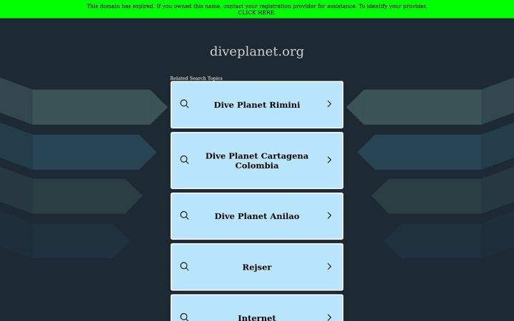 Screenshot of diveplanet.org