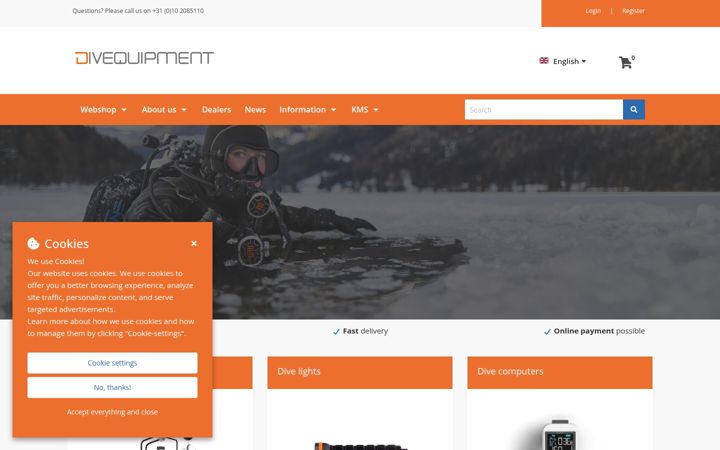 Screenshot of divequipment.com