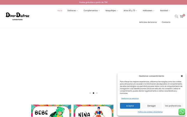Screenshot of diverdisfraz.com