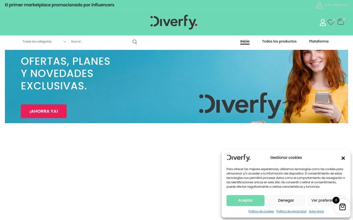 Screenshot of diverfy.com
