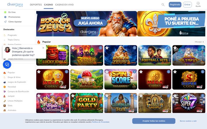 Screenshot of divergana.bet.ar