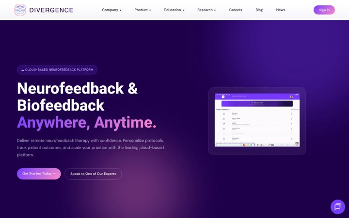 Screenshot of divergenceneuro.com