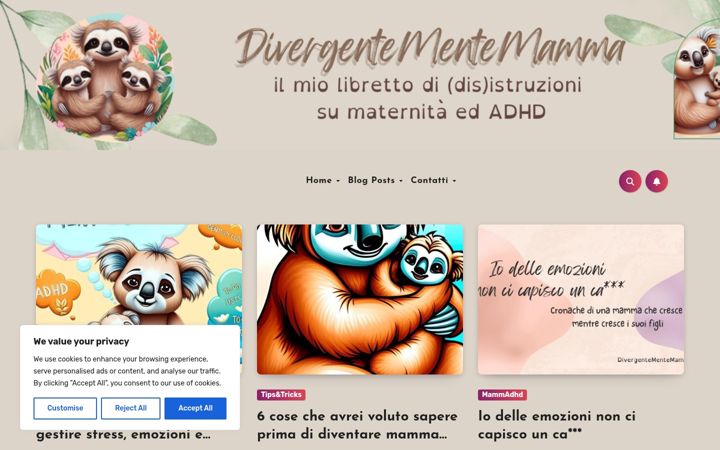 Screenshot of divergentementemamma.com