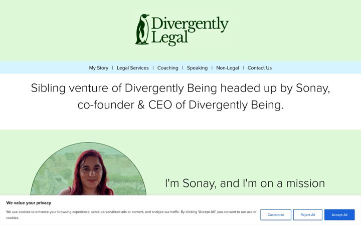 Zrzut ekranu divergentlylegal.co.uk