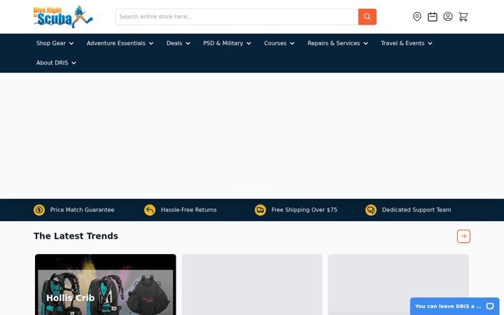 Screenshot of diverightinscuba.com