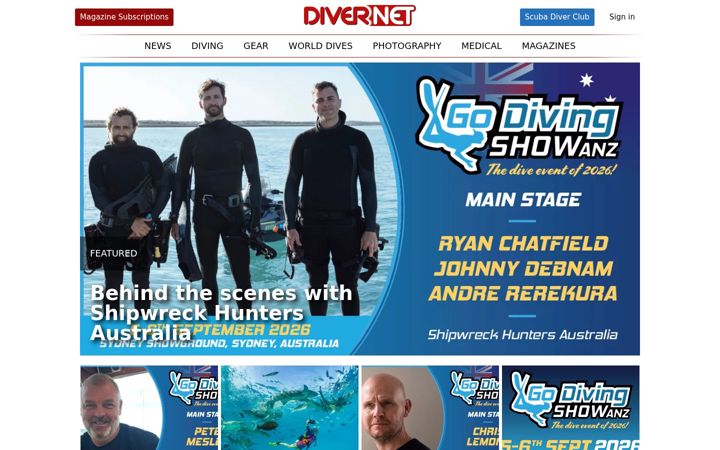Screenshot of divernet.com