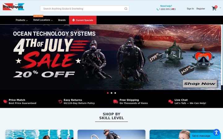 Screenshot of divers-supply.com