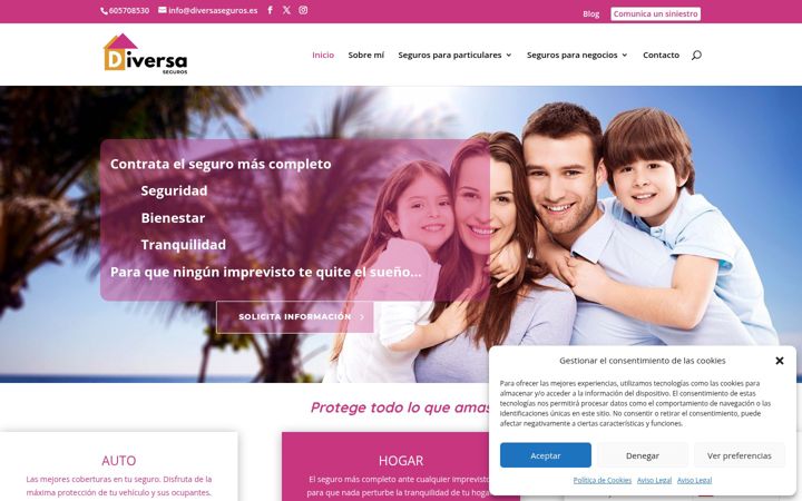 Ekrānuzņēmums no diversaseguros.es