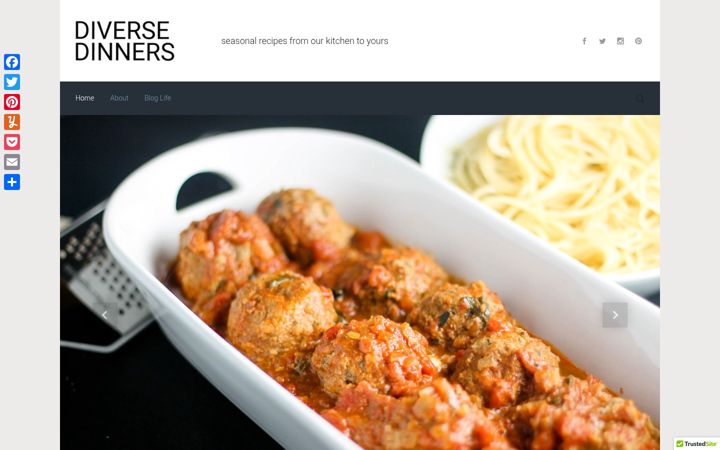 Screenshot of diversedinnersrecipes.com