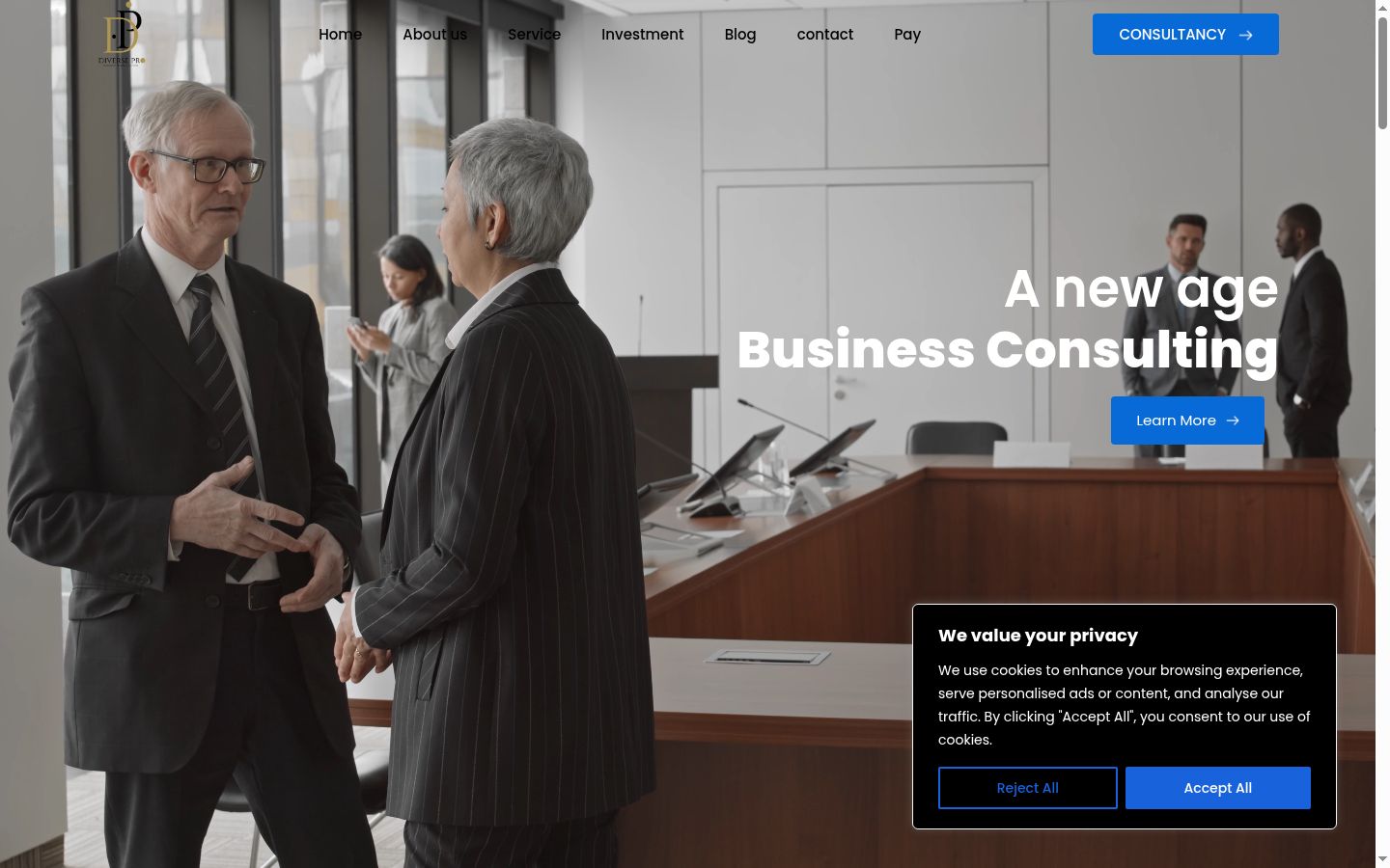 Screenshot of the consent banner shown before any interaction