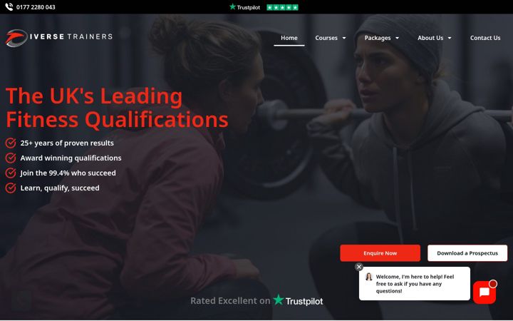 Zrzut ekranu diversetrainers.co.uk