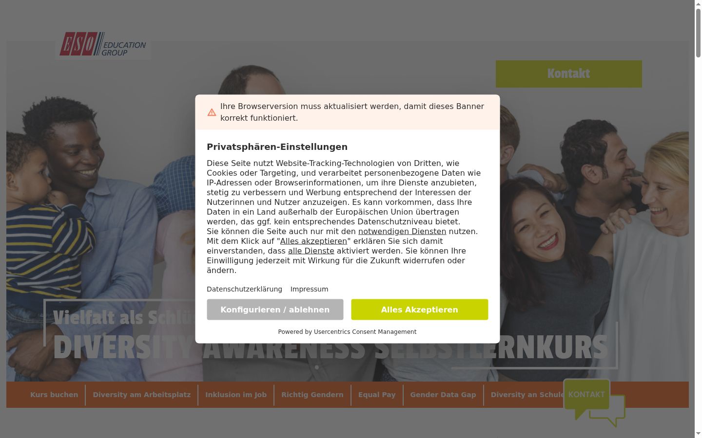 Snímka obrazovky banera súhlasu zobrazeného pred akoukoľvek interakciou