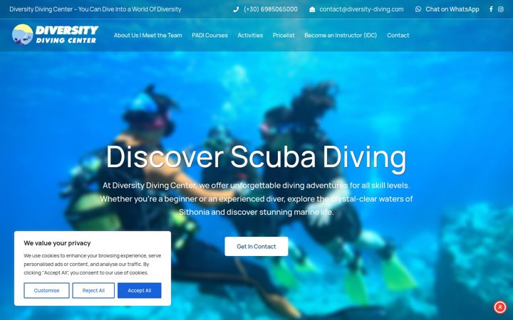 Screenshot of diversity-diving.com