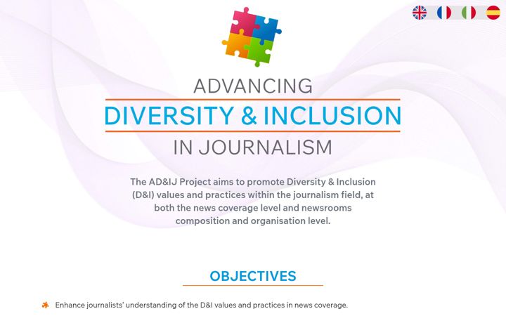 Ekrano kopija diversityinjournalism.eu