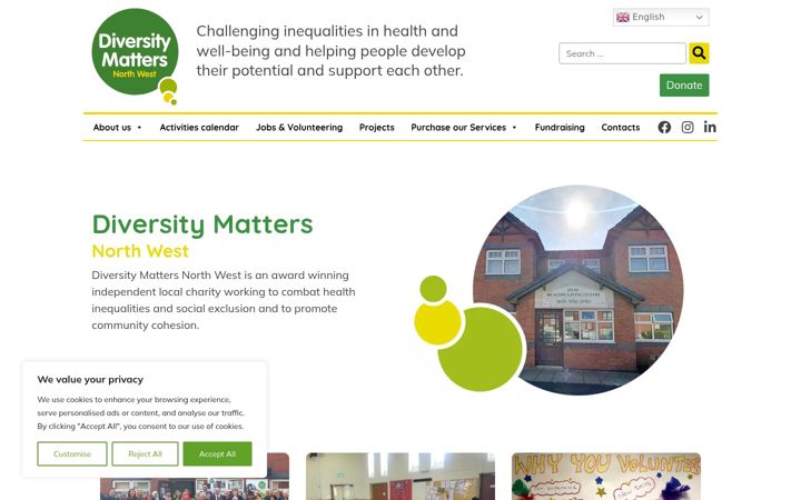 Screenshot di diversitymattersnw.org.uk