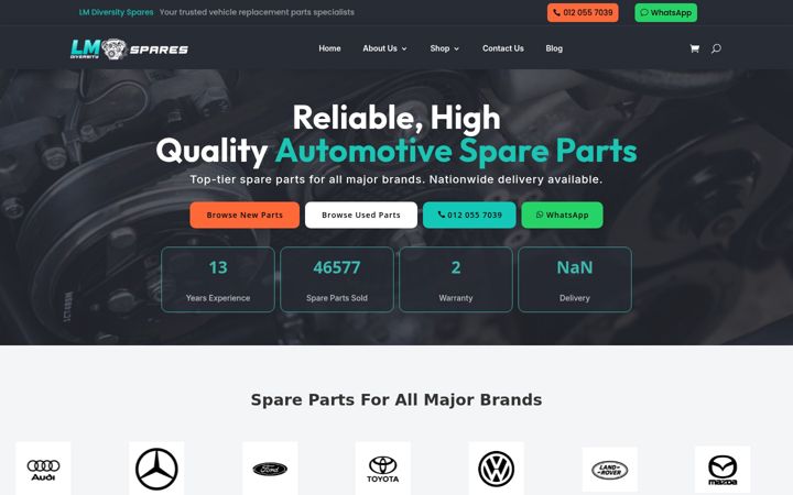 Screenshot of diversityspares.com