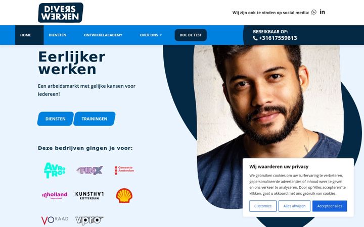 Snimka zaslona za diverswerken.nl