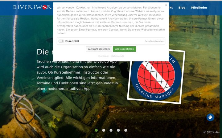 Ekrano kopija diversworld.eu