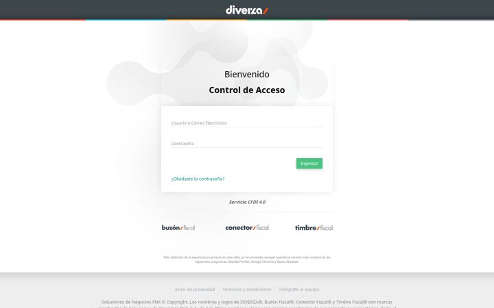 Screenshot of diverza.mx