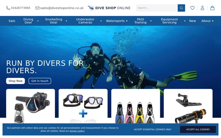 Screenshot του diveshoponline.co.uk